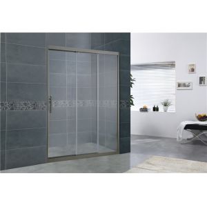 China Gray  Double Sliding Glass Shower Doors With Aluminum Alloy and Gray Handle for Home on sale