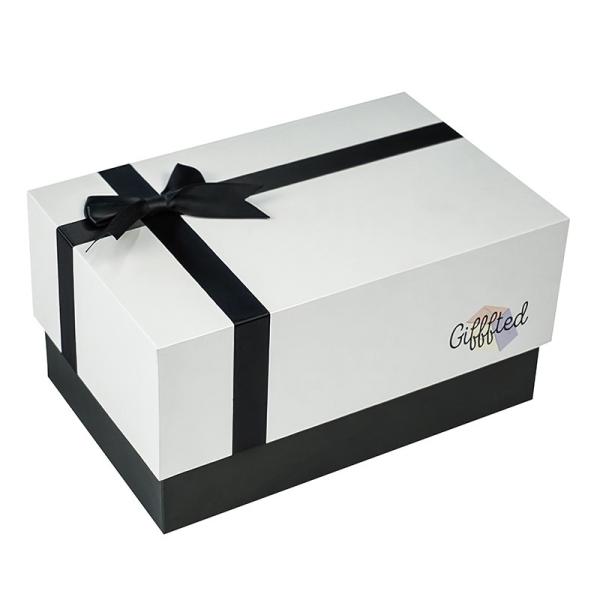 White Rigid Cardboard Gift Packaging Box Coffee Mug Gift Box With Foam Insert
