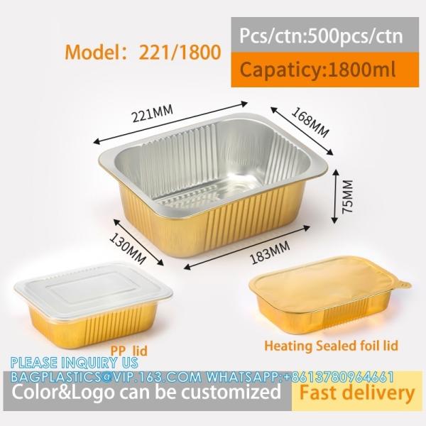 200ml Length 166MM, Sturdy Aluminum Foil Pans With Lids For Cooking, Baking, Reheating, Freezer, Oven, Recyclable