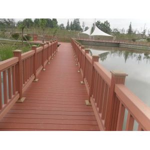 Fire-Resistant WPC Wood Plastic Composite Decking Flooring in Brown