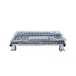 Logistics Express Sorting Storage Metal Pallet Cage Belt Pulley Foot Movable