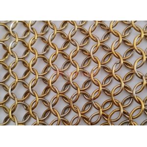 Gold Color Chainmail Mesh Curtain Stainless Steel For Interior Design