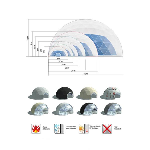 Durable Waterproof Geodesic Dome Tent For Big Temporary Events And Functions