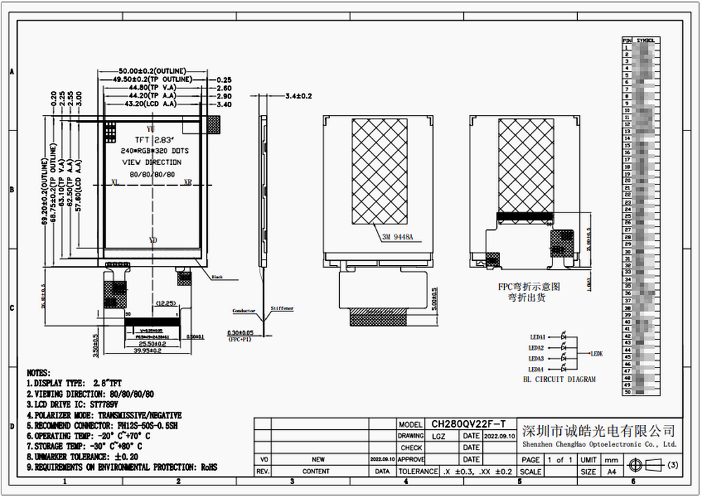 2.8-Inch 240x320 IPS TFT LCD with Resistive Touch & Multiple Interfaces