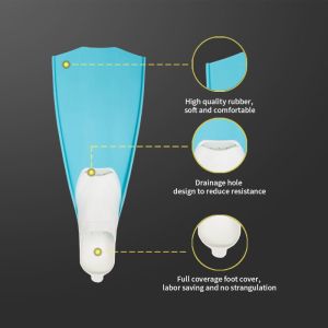 TPE TPR Footpocket Diver Freediving Long Fins For Underwater Spearfishing