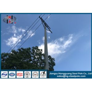 Transmission Tubular Steel Electrical Power Pole Overlap / Flange Connection