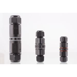 Contact Resistance 20mΩ Black Waterproof Cable Connector Effective Protection