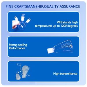 Custom 50-5000ML Quartz Glass Flask With Round Flat Bottom