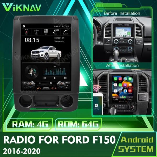 12.1 Inch Android Auto Screen Stereo For 2016-2020 Ford F150 Navigation GPS
