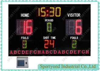 Remote Electronic Basketball Scoreboard , Led Scrolling Message For Sponsor