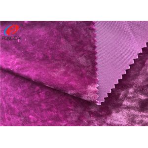 Polyester Spandex Shiny Stretch Brushed Ice Velvet Fabric , Dress Fabric