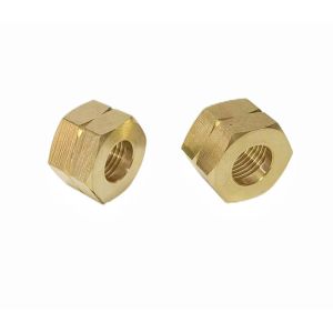 Solid Brass Hex Nut Hexagon Full Locking For Bolts 1/2''