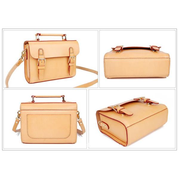 Polyester Lined Retro Cowhide Crossbody Bag in First Layer Vegetable Tanned Leather