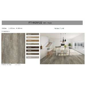 GKBM FT-W29122-1 183*1220mm Anti-slip Fireproof Gray Maple Stone Composite Click