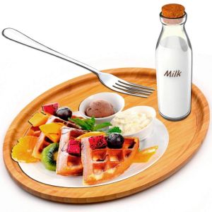 Eye Catching Round Bamboo Serving Tray Non - Toxic For Kitchenware