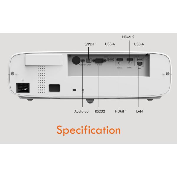 4K 5200 Lumen Laser Projector Ultra HD High-Brightness Home Theater & Business Projector