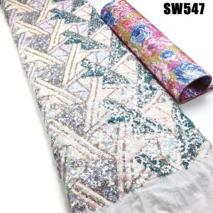 2023 Shiny sequins lace embroidery fabric net tulle lace french fabric for