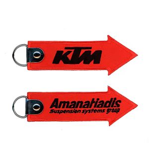 Custom Logo Fabric Key Tag Embroidery Keychain Label Key Chain