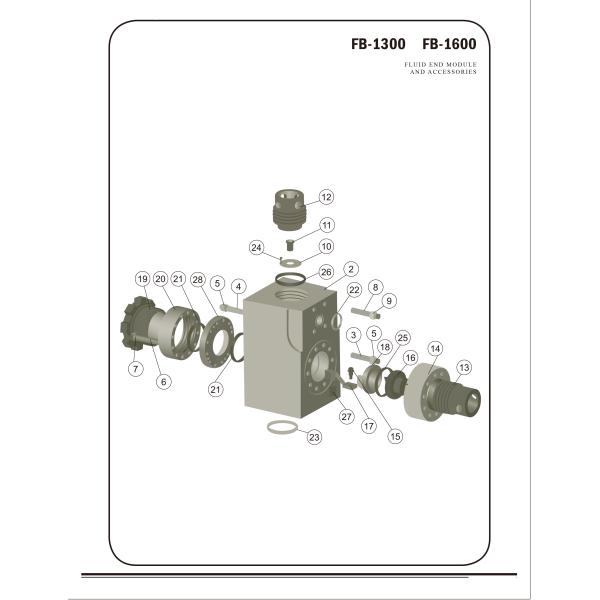 Emsco FB1300/FB1600 Drilling Mud Pump Fluid End Parts Made in China
