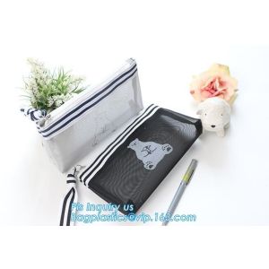 PVC Mesh File Bag With Closure Zipper File Folder Bag, Promotional hot PVC
