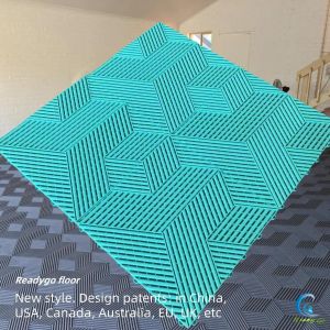 Green Interlocking Garage Floor Tiles Stain Resistant Garage Flooring Squares