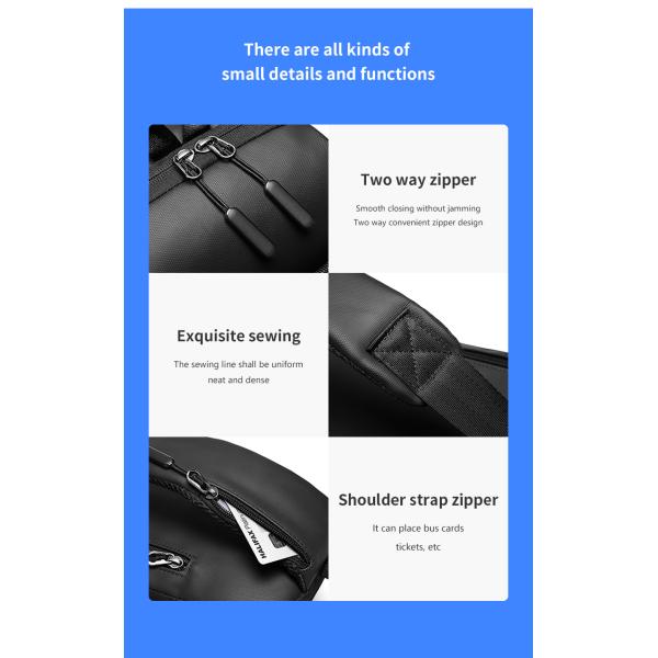 Customizable Cross Body Mens Sling Bag Multi Compartment Daily Used