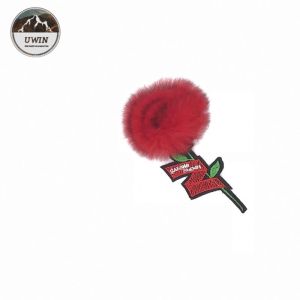 Red 3D Flower Embroidery Patches , Floral Patches For Clothes Accessoires