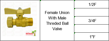 Elbow Handle Single Union Ball Valve Male And Female Brass With Male Threaded Connector