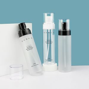 150ml Frosted Transparent PET Spray Bottle with Makeup Toner Lotion Pump for