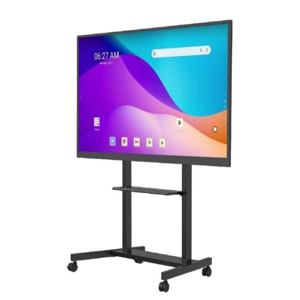 Quality IBoard Factory Direct Outlet 55"- 86" Height Adjustable Mobile TV Stand With smoothly Wheels Compatibility Interactive Whiteboard Smart Panel Up To 180Lbs Steel Frame Rolling TV Cart Pushing Cart for sale