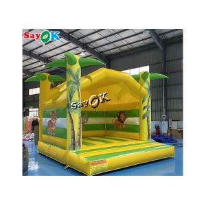 Customized Coconut Tree Inflatable Bounce House 0.55mm PVC Tarpaulin Material