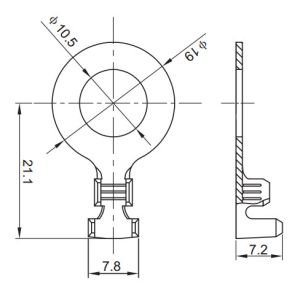 Automotive Stamping Brass Cable Lug Terminal Long Service Life TS16949