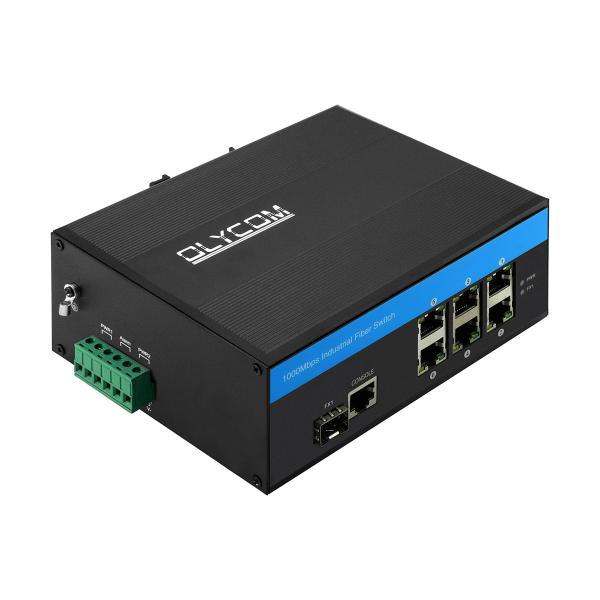 Managed Industrial Ethernet Switch 6 Ports Poe Network Fiber Switch Stable