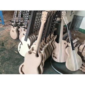 Custom 6 string electric guitar yellow tiger maple veneer rosewood fingerboard