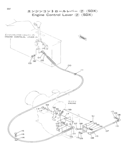 4201812 Control Cable Excavator Engine Parts Fitting For HITACHI EX150 EX200 EX200K