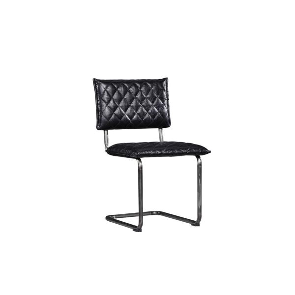 Comfortable High Back Leather Dining Chairs , Black Leather Kitchen Chairs