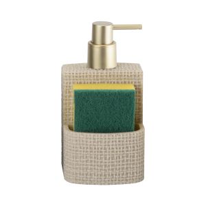 2N1 Polyresin Kitchen Soap Dispenser Multi-Function With Cloth Pattern