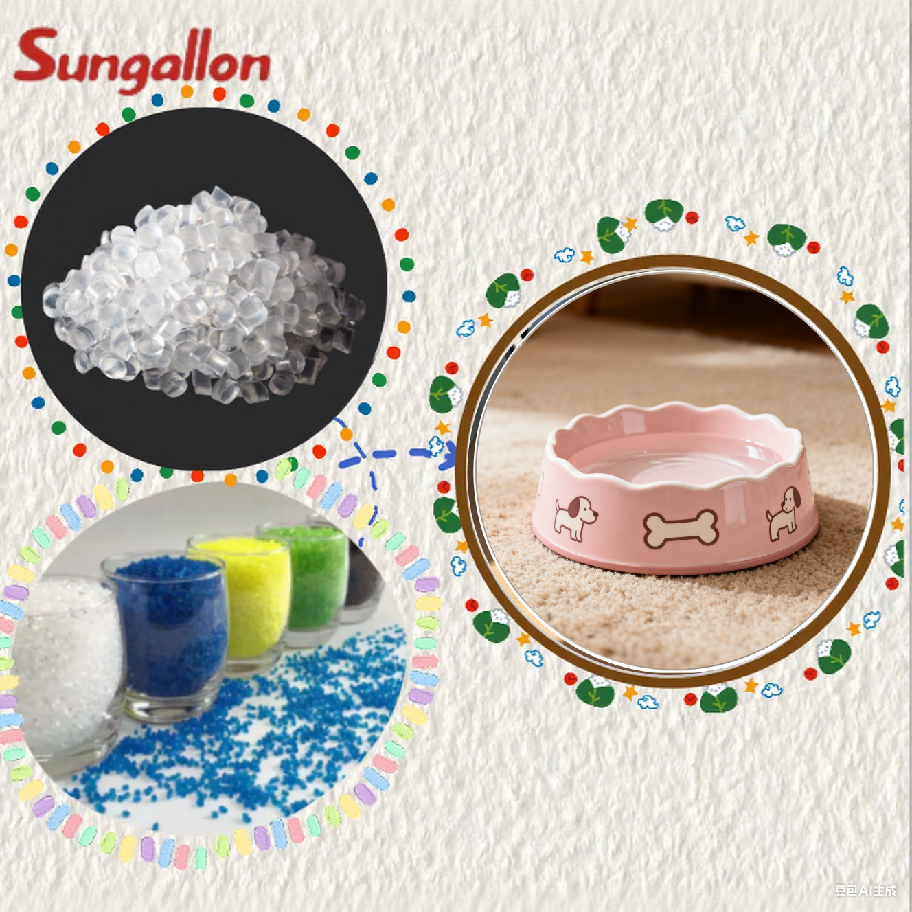 Wholesale High Elasticity TPE Particles for Pet Water Bowls Easy Injection Molding with Slip-Proof Base from china suppliers