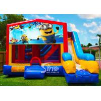 China 7in1 kids Despicable Me minion bounce house with basketball hoop N obstacles inside for sale for sale