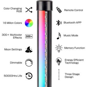 Smart Floor Lamp Ambient Light Alexa Corner Lamp Accent Light Living,Gaming Room