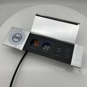 Multifunctional Power Socket with USB and Sliding Cover - Perfect for Office