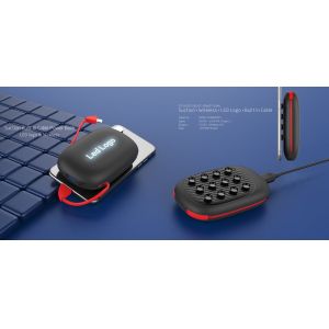 2019 New Portable Built-in Cable Power Bank 10000mAH With Suction Cup、LED Light