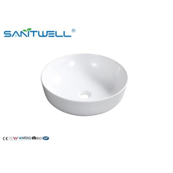 Quality Top Mounter Ceramic Art Basin Self - Cleaning Glaze With Overflow 420 * 420 * 130mm for sale