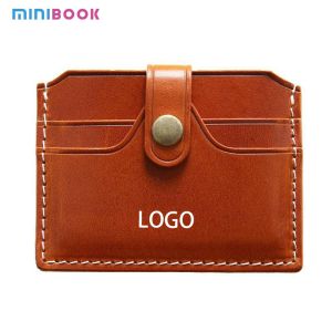 Genuine Leather Double-Layer Card Box for Credit Cards Automatic Ejection and