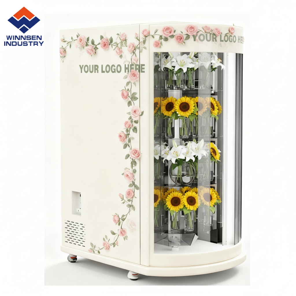 Automatic Flower Dispenser with 12mm Thick Insulation Material R134a Refrigerant