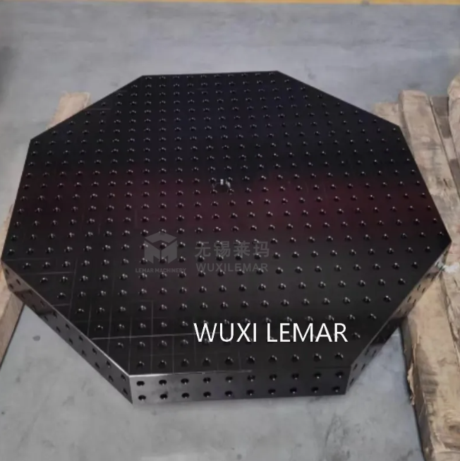 Octagon shaped heavy duty welding table with sturdy steel construction
