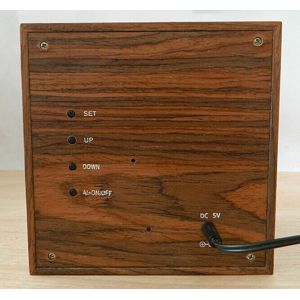 Digital LED Wooden Clock with Calendar, Radio, Bluetooth and Loudspeaker