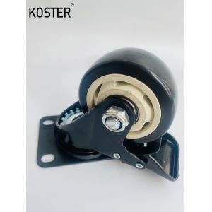 Industry Light Duty Caster with Black White Core PVC Rubber TPE Omni-Directional