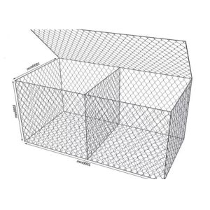 Heavy Galvanized 2 X 1 X 1m Gabion Wire Mesh Box Hexagonal Gabion Basket