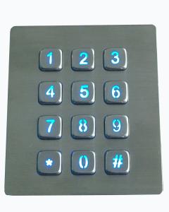 Wholesale PS/2 or USB led backlit metal numeric keypad with protuberant keys RS232 interface from china suppliers